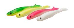 Savage Gear Slender Scoop Shad Mix - 4-Pack, idéal pour la Perche, Le Sandre, Le brochet, Parfait pour Les pêcheurs en Eau Douce, l'éperlan, l'argent Vert, Le Gardon, Motor Oil Dark Water Mix 13 cm