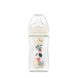 DODIE Zuigfles, multi-geperforeerd, anti-koliek, 270 ml, roze, 3 maanden, biomimisme, debiet 2