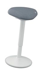 Leitz, Tabouret Assis-Debout Ergonomique, Pivotant & à bascule, Hauteur réglable de 57 à 82 cm, Chaise / Siège de bureau, Supporte jusqu'à 110kg, Gamme Ergo, Gris clair, 65450085