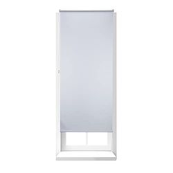 Relaxdays termica oscurante avvolgibile, protezione dal calore termico, Tenda a rullo, Klemmfix, senza viti, Finestra 90 x 210 cm, Bianco, tessuto