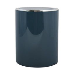 MSV Bad Serie Aspen Poubelle de salle de bain, à pédale, avec couvercle basculant, 6 l (diamètre x hauteur) : environ 18,5 x 26 cm, bleu pétrole pastel