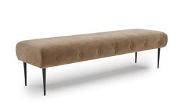 CAVADORE Sofás, Madera de ingeniería Metal Poliéster, Microfibra Chocco, 3-Sitzer