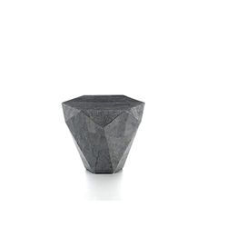 STONES HOME FURNITURE, Tavolino Salotto Moderno in Compensato Marino Ricoperto da Tasselli di Pietra Fossile White Agata, Modello Diamond Small, Colore Grigio Scuro, 60 x 60 x h 50 cm