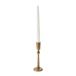 Creative Co-op Candle Holder, Metal Brass, 7” H