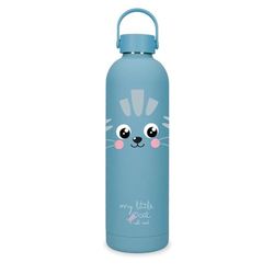 Movom Enjoy Bottiglia in acciaio inossidabile blu 7 x 26,5 x 7 cm Acciaio inossidabile, blu, Taglia unica, Bottiglia in acciaio inossidabile