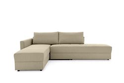 LOOKS by Wolfgang Joop Looks III Designer sofa met boxspringvering, hoekbank met bedfunctie, beige, 287x229x77 cm