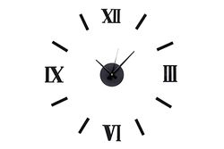 LecWec Wall Clock Self-Adhesive Design of Sticky Clocks 1 x AA Pencil Battery Quartz Stitching 500 x 500 mm