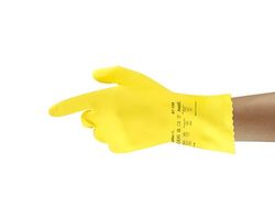 Ansell AlphaTec 87-198 Guanti di sicurezza da lavoro, Protezione meccanica, taglia 8 (M), Giallo (12 Paia)