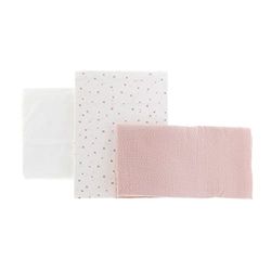 Cambrass - 3-delige beddengoedset, lakens en kussensloop, 100% katoen, magie roze, 100 x 165 x 1 cm