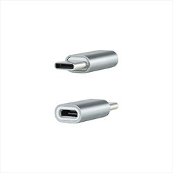 Blendend Adattatore USB-C maschio a Micro USB femmina, realizzato in alluminio grigio. Ideale per collegare dispositivi Micro USB a porte USB-C. Design compatto e resistente per l'uso quotidiano.