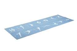 Umbro Opvouwbare gymnastiekmat, 174 x 62 cm, yogamat, antislip, 13 oefeningen in print, blauw