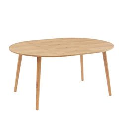 BAÏTA ORÁCULO Mesa de Comedor Extensible, Madera de Caucho, Roble, L120-160cm