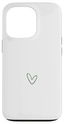 Green - Chic Heart Minimalist Love Romantic Heart Case for iPhone 13 Pro
