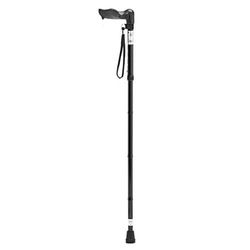 Days Comfy Grip Sticks, Ergonomic Anodised Aluminium Walking Stick for Enhanced Comfort and Support, Lightweight, Sturdy Design with Comfortable Handle Options, Folding, 825-925MM - Right Hand, Black