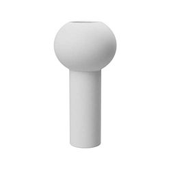 Cooee Design Pillar HI-028-27-WH Ceramic Vase Hand-Made Diameter 12 cm Height 24 cm White