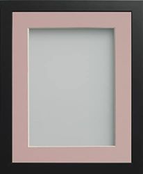 Frame Company Connolly Range Black Wooden Picture Photo Frame with Pink Mount 8x8 for pic size 5x5 *Choice of Sizes* Fitted with Real Glass