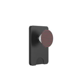Líneas horizontales a rayas verde oscuro y rosa rayas preppy PopSockets PopWallet para MagSafe