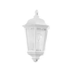 Eglo Navedo Lampada da parete per esterni a 1 luce, applique in fusione di alluminio e vetro, colore: bianco, attacco: E27, IP44