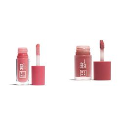 3INA MAKEUP- The Color Lip Oil 362 + The No-Rules Cream 362 - Balsamo Labbra Rosa con Acido Ialuronico + Blush in Crema con Olio di Mandorle - Blush per Occhi Labbra e Guance - Vegan - Cruelty Free