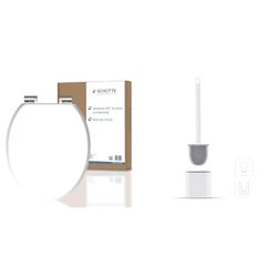 SCHÜTTE Abattant WC avec frein de chute - abattant WC en bois compressé - Blanc - Siège de toilette avec brosse, anti-goutte, antibactérienne