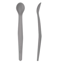Everyday Baby First Taste Silicone Spoon, From 4 Months, Robust Stainless Steel Core, Dishwasher Safe, 2 pcs Quiet grey 30811 0303 00 01