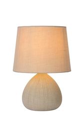 LUCIDE RAMZI Candeeiro de mesa Ø 18 cm, 1 x E14, bege