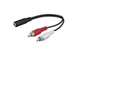 MicroConnect audalh02 audiokabel - audiokabel (2 x RCA, 3,5 mm, mannelijk, vrouwelijk, rood, wit, zwart)