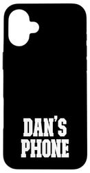 Dan's Phone Dan Nome Personalizzato Bianco Nero Custodia per iPhone 16 Plus