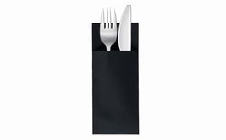 VelaHub Soft Point - Lot de 50 serviettes jetables pour couverts - De qualité supérieure - 32 x 38 cm - Noir