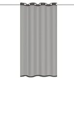 HOMEbasics 53300 Dolly Rideau à œillets Transparent avec 8 œillets en métal – Simple et Beau | Gris 145 x 140 cm