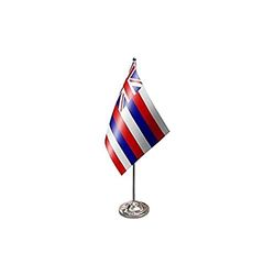 BANDIERA DA TAVOLO DI PRESTIGIO HAWAII 22x15cm in RASO - PICCOLA BANDIERINA STATO AMERICANO – USA - STATI UNITI 15 x 22 cm - AZ FLAG