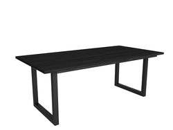 Skraut Home - Mesa de Comedor | 10 Comensales | 200 | Robusta y Estable Gracias a su Estructura y Patas macizas | Ideal para reuniones Familiares | Negro | Estilo Industrial