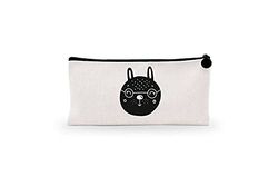 Bonamaison Digitally Printed Canvas Pencil Pouch with Zipper, Zipper Pencil Case for School, Canvas Pen Bag for Kids, Boys, Girls, 100% Cotton, Unisex, 1 Piece, 21x12 cm