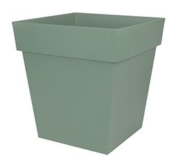 EDA - Toscana fyrkantig blomkruka 50 cm - volym 87 L - 49,5 x 49,5 x 52,5 cm - lagergrön