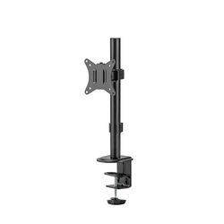 conecto Monitorbeugel, in hoogte verstelbare houder voor 1 scherm, 17 tot 32 inch, kantel- en zwenkbaar, VESA 75 en 100, tafelbeugel, beeldschermhouder, zwart