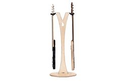 Ruach GS-2 Dual Bass, Acoustic and Electric Wooden Guitar Stand - Birch