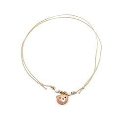 Collana cordino cerato con musetto orsetto peluche