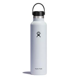HYDRO FLASK - Drickflaska 709 ml (24 oz) - Vakuumisolerad stålflaska i rostfritt stål med läckagesäker Flex Cap och pulverlack - BPA-fri - Bredmun - White