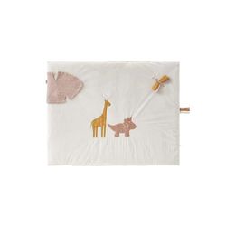 Noukie's - Tapis de jeu Pospie - 75 x 95cm - Veloudoux - Écru/rose poudré