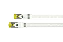 Python Series Ethernet LAN câble Patch avec becs d'encliquetage Protection RNS et Nylon tressé Cat. 7 - Câble 1 m Weiß