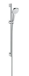 hansgrohe Croma Select E Set doccia 1 getto con asta doccia 90 cm, bianco/cromo, 26594400