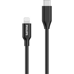 Philips DLC3106L/03 oplaadkabel - USB-C naar Lightning-kabel - Apple - iPhone - iPad - 2 meter - zwart