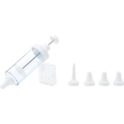 Westmark Siringa per dolci, Con 5 beccucci, Capacità: 180 ml, Plastica/Acciaio inox, Trasparente/Bianco, 31152260