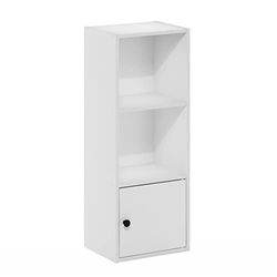 Furinno Luder Biblioteca de 3 Niveles con 1 Porte de Rangemen, Blanco