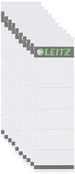 Leitz - Recambio de Etiqueta para Lomo para Archivadores de Palanca de Plástico de 80 mm, Cortas y Amplias, 57 x 190 mm, Cartón, 16070085, Gris, Pack de 10 Etiquetas