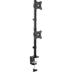 StarTech.com ARMDUALV Base de suporte vertical VESA ajustável (para dois monitores de até 27"), cor preta