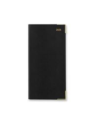 Letts of London Classic Slim landscape week to view with appointments 2025 diary - black