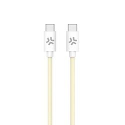 Celly, Cavo USB-C a USB-C, Realizzato in Tessuto Intrecciato di Colore Giallo, Ricarica Rapida fino a 60W, Compatibile con Caricabatterie e Altri Dispositivi, Lunghezza di 1,5 Metri