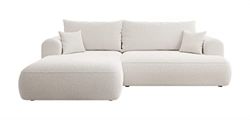 Selsey Ovo - Canapé d'angle - avec Fonction de Couchage en Forme de L - crème - avec Coffre à Boucle côté Gauche
