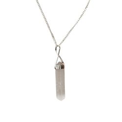 VIE Naturals Double Point Pencil Pendant, Selenite, 25-30mm